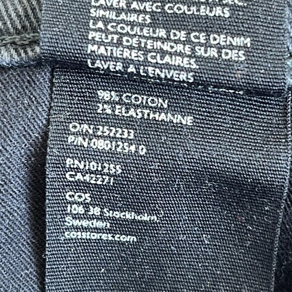 COS Jeans Slim Men's Size  28 Gray Button Fly 5 Pockets Mid Rise Slim Leg - Picture 5 of 13